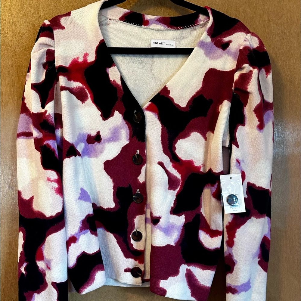 Nine West Women's Abstract Button-Up Cardigan